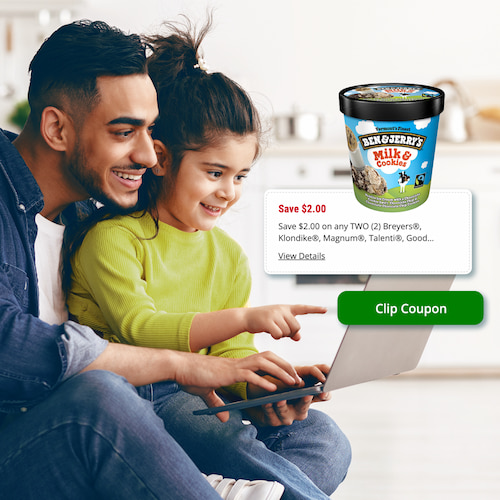 grocery personalization ice cream offer for a father with his child